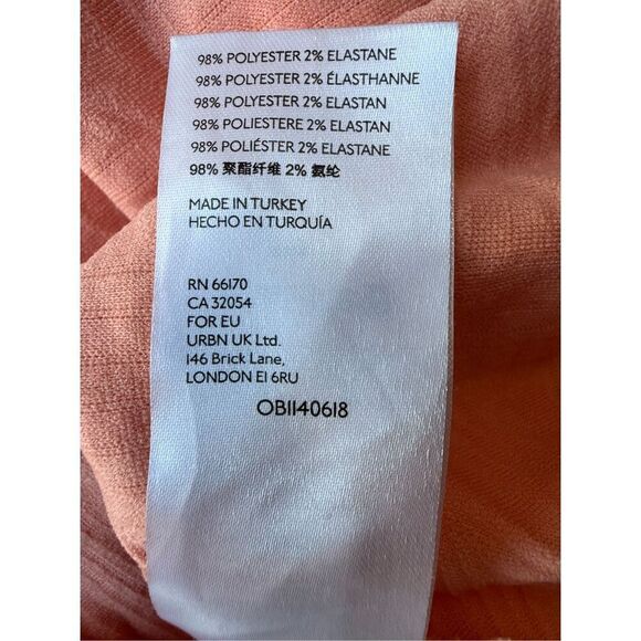 Free People Babydoll Puff Sleeves Violet Mini Dress In Grapefruit/Coral Size M - Picture 11 of 11